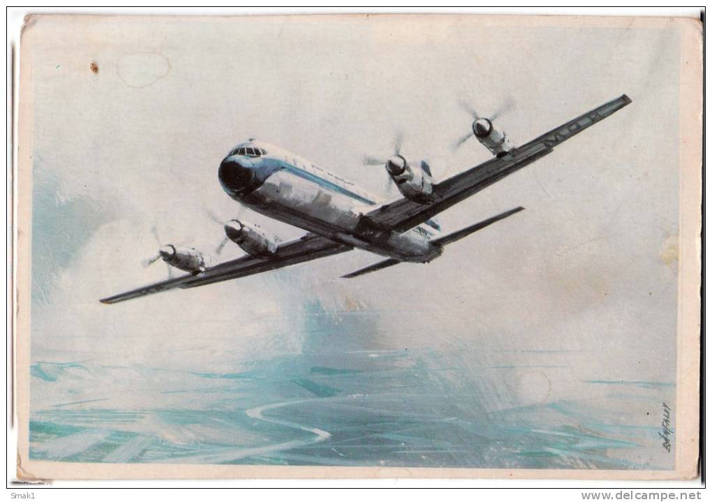 TRANSPORT AIRPLANE ILYUSHIN IL-18 MALEV HUNGARY BIG POSTCARD - 1946-....: Moderne