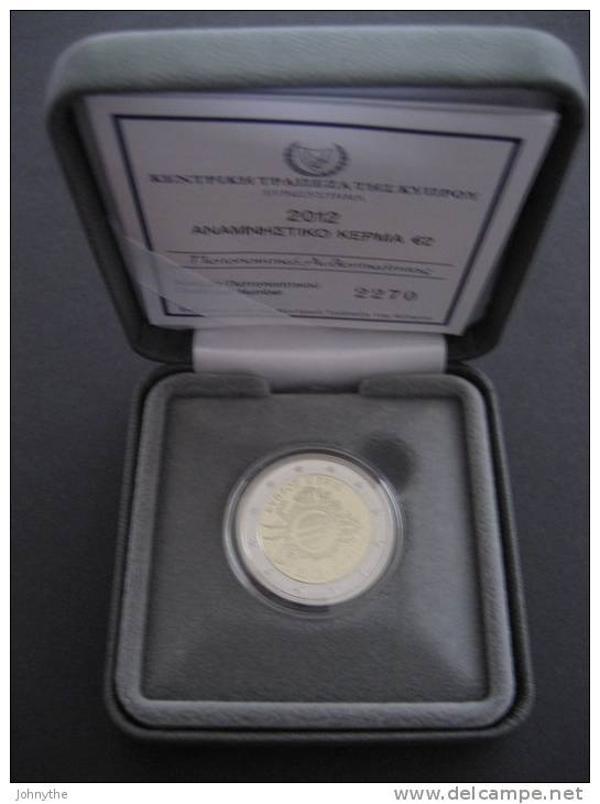 Cyprus 2012 €2 Euro Commemorative PROOF Coin In Case UNC - Zypern