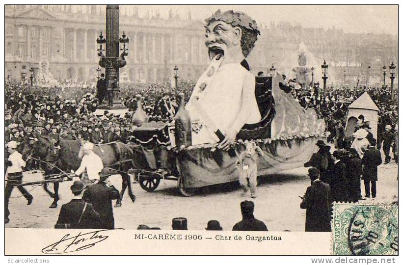 Paris  Mi-Carême 1906   Char De Gargantua - Lots, Séries, Collections