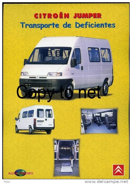 PORTUGUESE EDITION CITROEN JUMPER DISABLED VAN SINGLE PAGE CATALOGUE CAR VOITURE EDITION PORTUGAISE - Cars