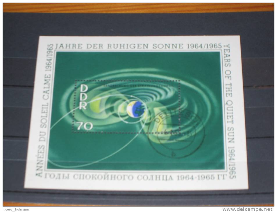 DDR Deutschland Block Sheet 0 Gestempelt Used Delitzsch 70 Pf1964 Internationales Jahr Der Ruhigen Sonne  Weltraum Space - Other & Unclassified