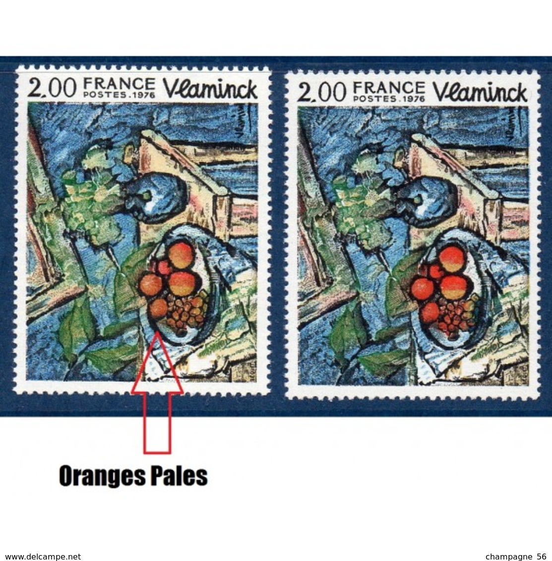 VARIÉTÉS FRANCE PREMIER JOUR   OEUVRE DE VLAMINCK 18 . 12 . 1976 PARIS - Storia Postale