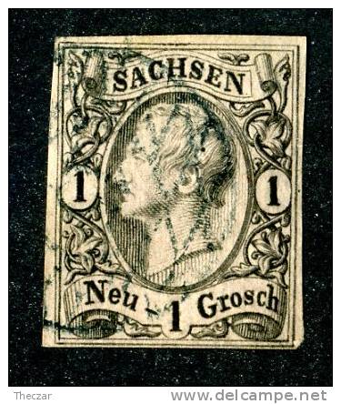 GS-292)  SACHSEN  1855  Mi.#9 I / Sc.#10  Used - Saxe