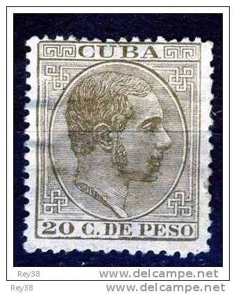 CUBA, 1883-1888, 20 CTS SEPIA. EDIFIL 104* - Cuba (1874-1898)