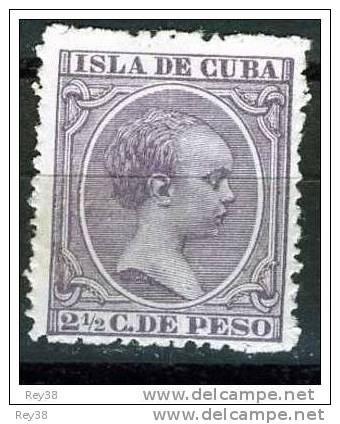 CUBA, 1894 ALFONSO XIII  2 1/2 CTS VIOLETA - Cuba (1874-1898)
