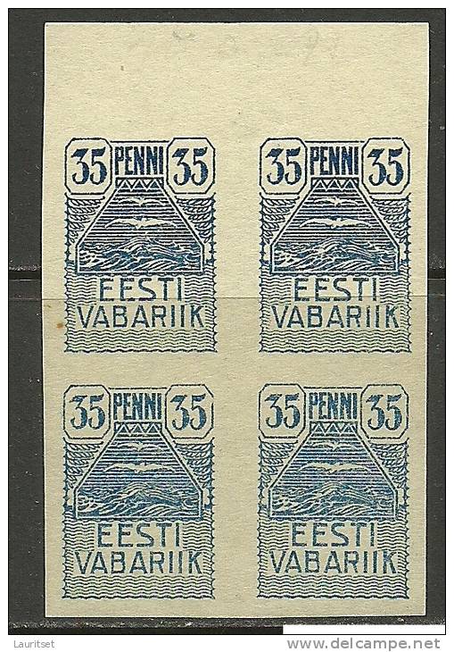 Estland Estonia Estonie 1919 Möwe Seagull Michel 10 In 4-block MNH - Estonie