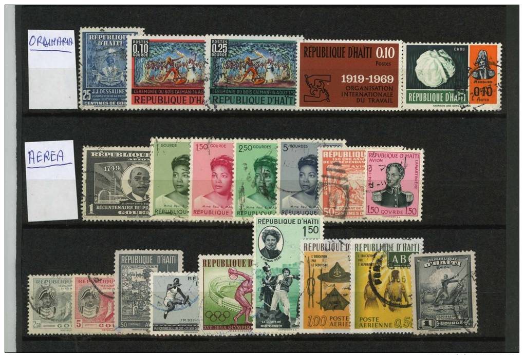 HAITI - Collezione Di 5 Francobolli Di Posta Ordinaria E 16 Francobolli Di Posta Aerea - Usati - Haiti