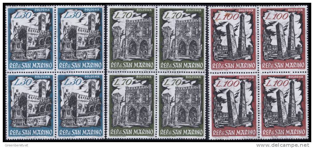 San Marino Scott # 491-493 Mi 701-703 Yt 524-526 Sass Sassone 569-571 ** 1961 Block Set MNH - Unused Stamps