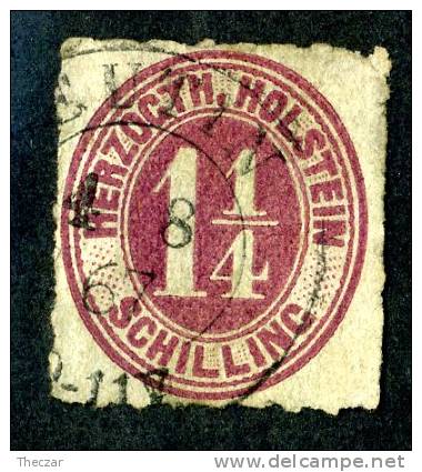 GS-329)  SCHLESWIG  1865  Mi22  / Sc.#11  Used - Schleswig-Holstein