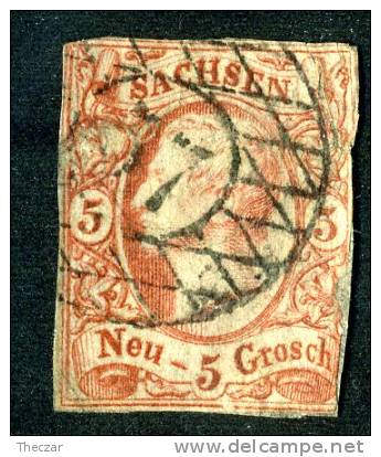 GS-367)  SAXONY  1856  Mi.# 12 / Sc.#13  Used~ - Saxony