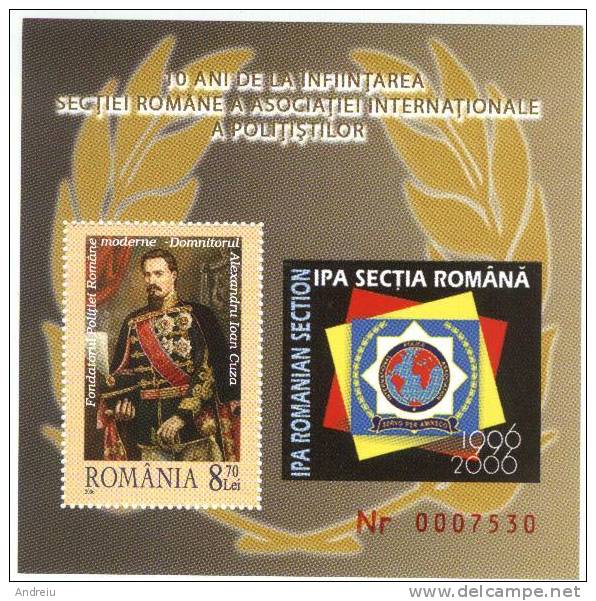 2006 Romania, Roumanie, Rumania, Rumänien IPA Police Association / Association Des Policiers A.I.Cuza Masonry  MNH - Markenheftchen