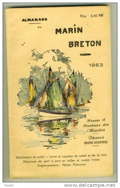 Almanach Marin Breton 1963  192 Pages  TBE - Bateau