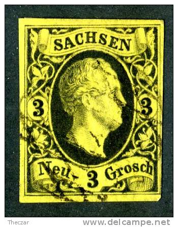 GS-390)  SAXONY  1851  Mi.# 6 / Sc.#8  Used~ - Saxony