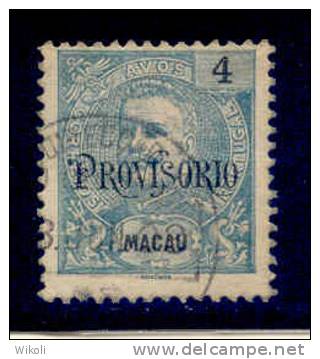 ! ! Macau - 1902 D. Carlos OVP "Provisorio" 4 A  - Af. 125 - Used - Oblitérés