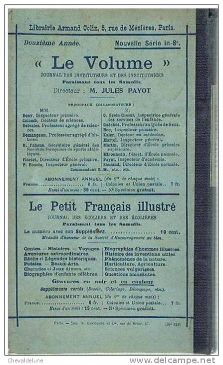 LIVRE SCOLAIRE : LARIVE & FLEURY :  EXERCICES FRANCAIS DE PREMIERE ANNEE - LIVRE DU MAITRE -  1901 - 6-12 Years Old