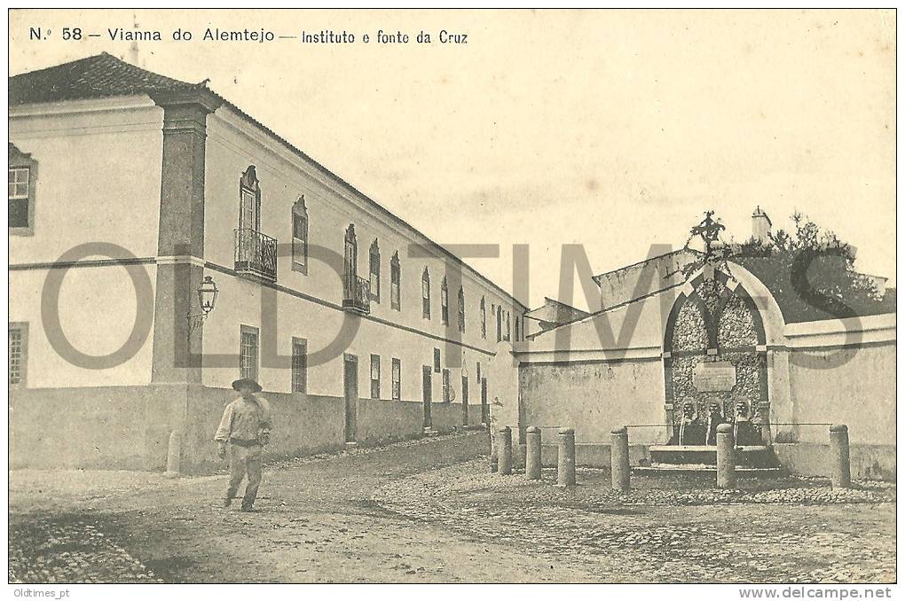 PORTUGAL - VIANA DO ALENTEJO - INSTITUTO E FONTE DA CRUZ - 1910 PC - Evora