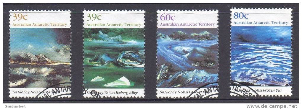 Australian Antarctic 1989 Nolan Landscape Paintings Set Of 4 Used - Gebraucht