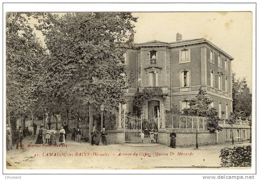 Carte Postale Ancienne Lamalou Les Bains - Avenue Du Capus (Maison Du Docteur Ménard) - Lamalou Les Bains