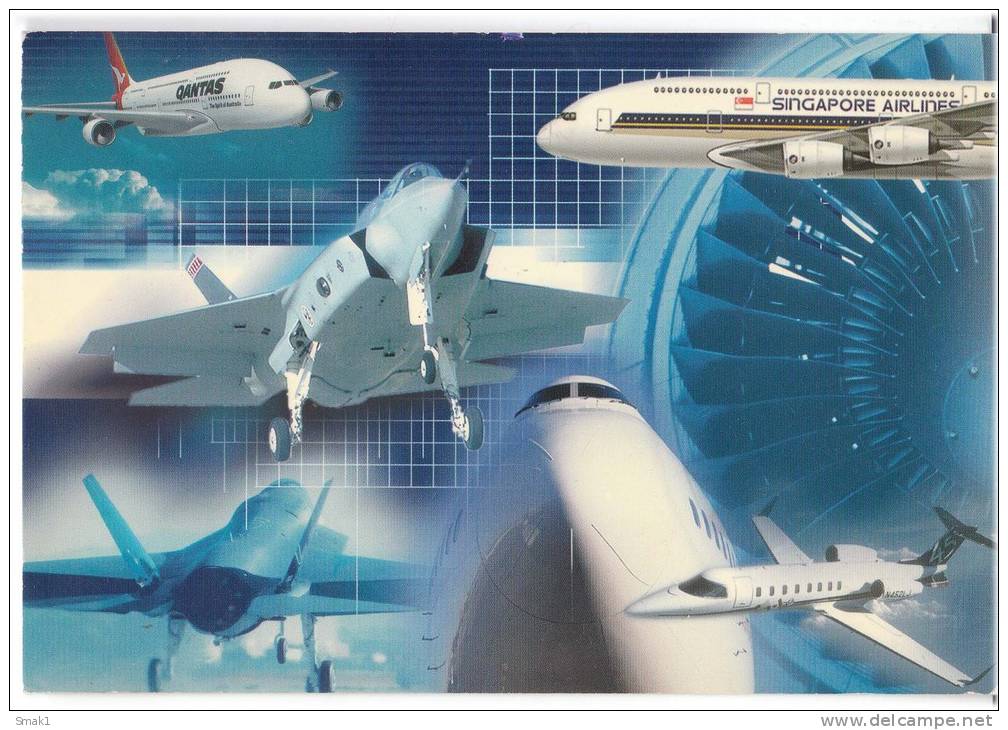 TRANSPORT AIRPLANE VARIOUS TYPES OF PLANE AND AIRLINE FLIGHT INTERNATIONAL BIG POSTCARD - 1946-....: Moderne