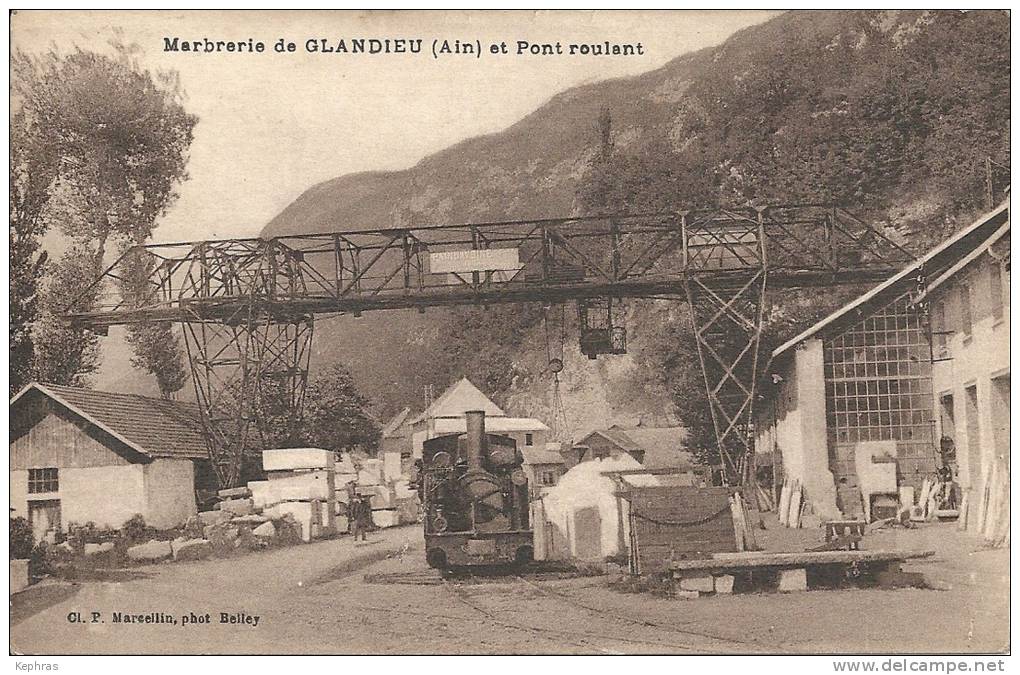 Marbrerie De GLANDIEU ; Pont Roulant - RARE VARIANTE - Cachet De La Poste 1931 - Non Classés