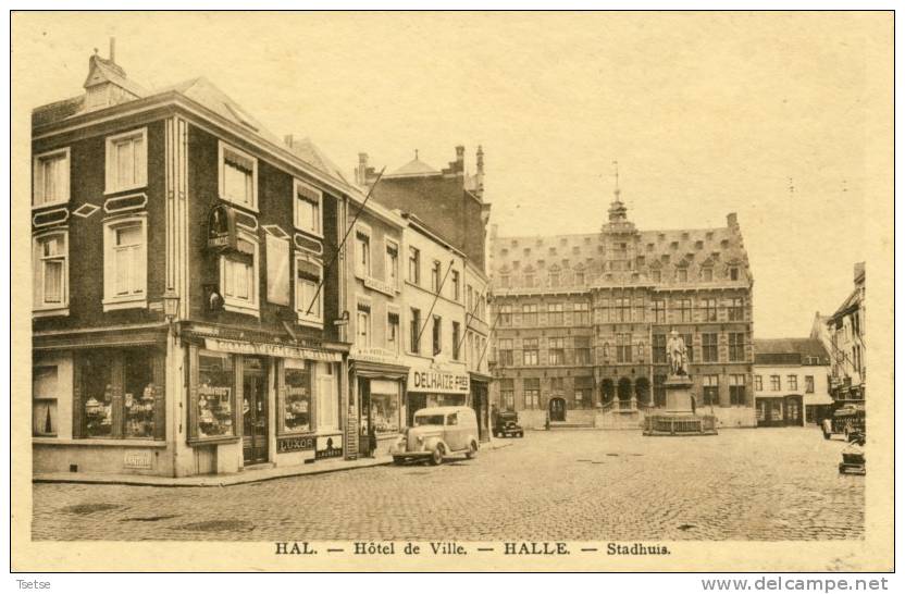 Halle - Stadhuis  -Magasin / Winkel Delhaize Frères ( Scan Zien ) -1942 - Halle