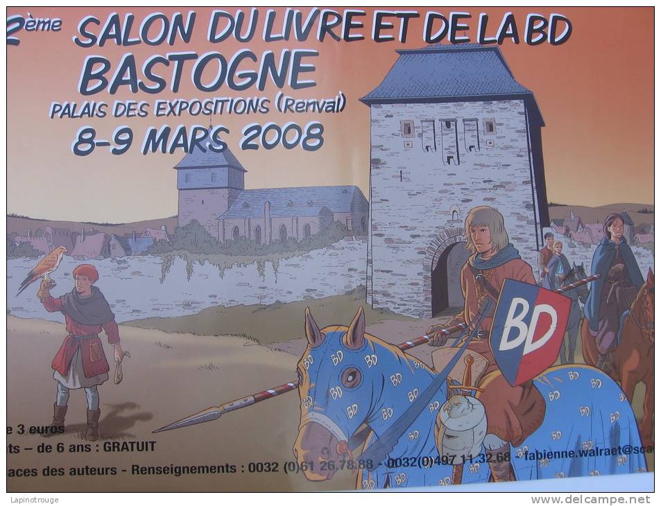 Affiche PIERRET Michel Festival BD Bastogne 2008 (Les Aigles Décapités..) - Plakate & Offsets