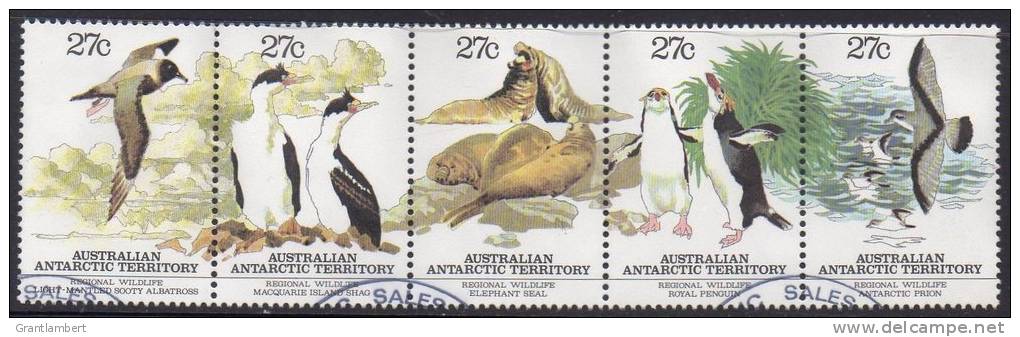 Australian Antarctic 1983 Regional Wildlife Strip Of 5 Used - Used Stamps