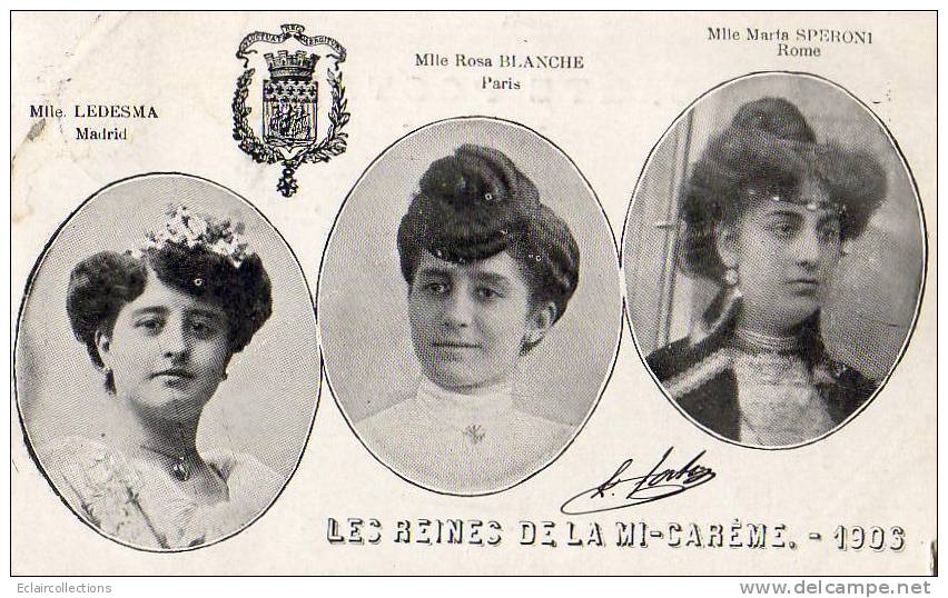 Paris  Mi-Carême 1906   Les Reines - Lots, Séries, Collections