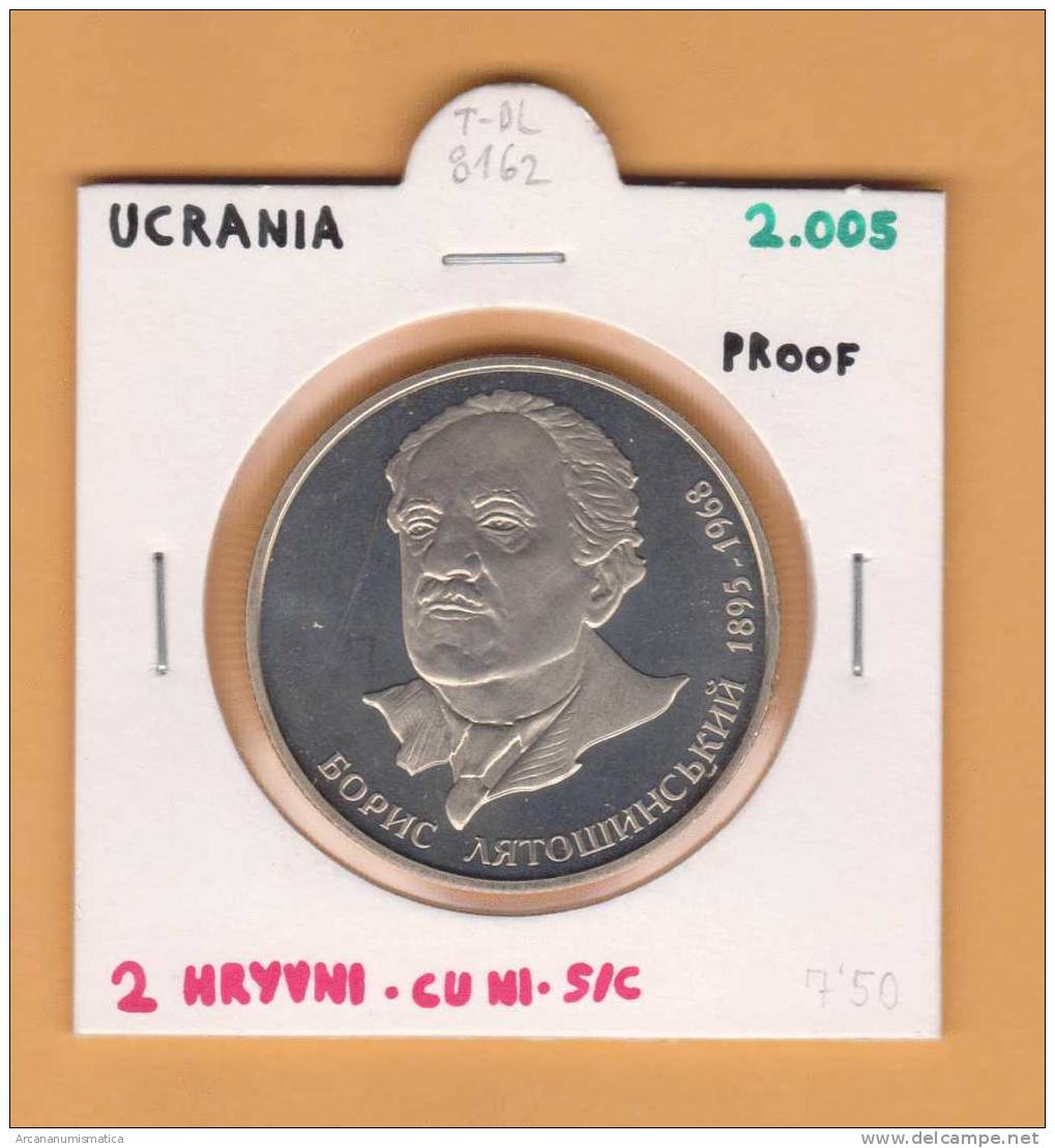 UCRANIA  2  HRYVNI   2.005   CU NI     SC/UNC    DL-8162 - Ucrania