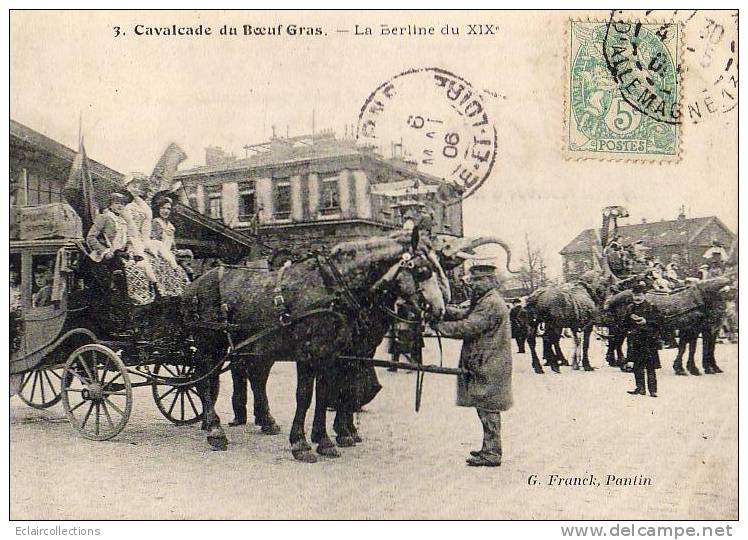 Paris 19  Eme  Cavalcade Du Boeuf Gras  La  Berline Du XIX - Lots, Séries, Collections