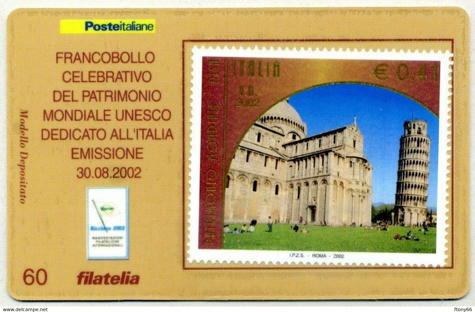 CG 2002 Tessera Filatelica Patrimonio Mondiale Unesco - Philatelic Cards