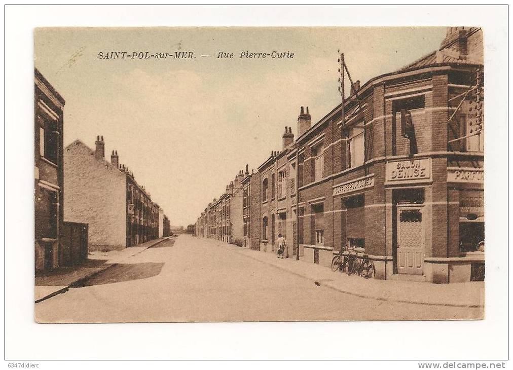 CPA  SAINT POL SUR MER. LA RUE PIERRE CURIE. - Saint Pol Sur Mer