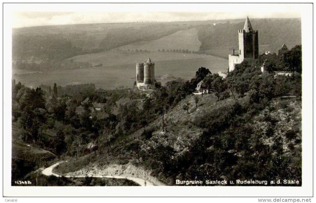 AK Burgruine Saaleck Und Rudelsburg (Bad Kösen), Gel, 1955 - Bad Kösen