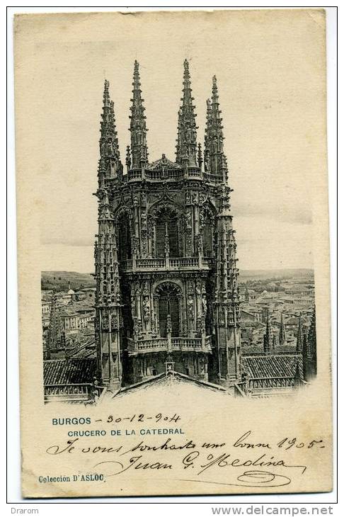 Espagne CPA Précurseur Voyagée 1904 Burgos Crucero De La Catedral - Burgos