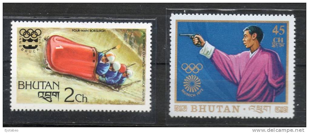 3  BHUTAN- 1972 Y 1976-    Juegos Olímpicos-  JJOO - Bhoutan