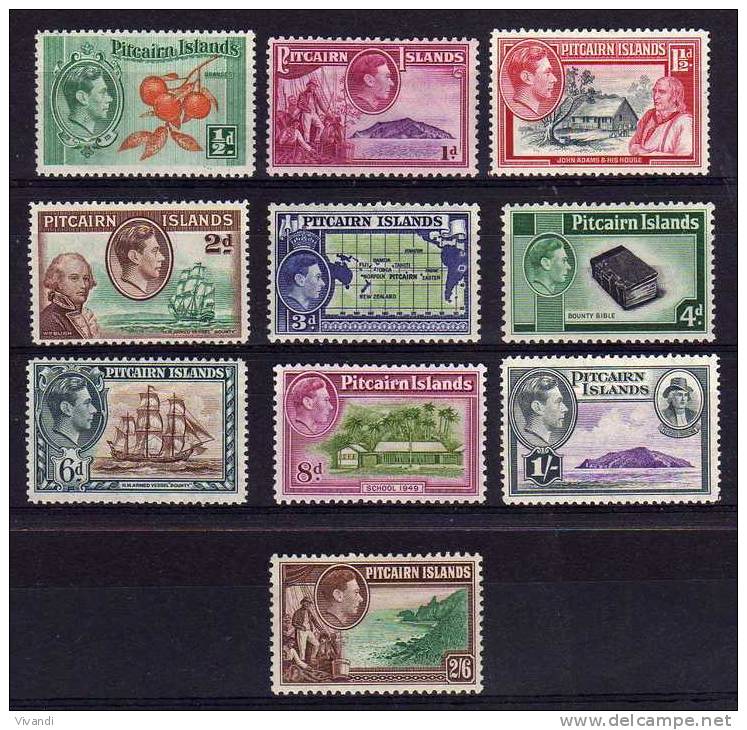 Pitcairn Islands - 1940/51 - George VI Definitives - MH - Pitcairn