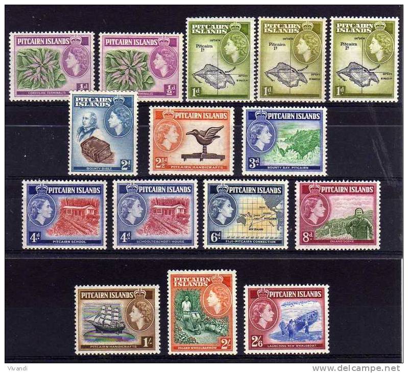 Pitcairn Islands - 1957/63 - QEII Definitives - MH - Pitcairn Islands