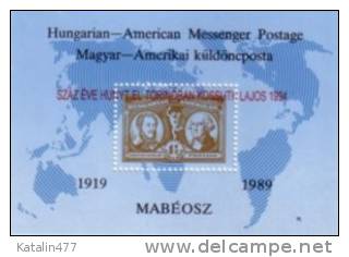 HUNGARY. 1994. 100th Anniver,LajosKossuth,s Death, Overprinted Spec.block  With Reprint Stamp, MNH×× Memorial Sheet - Foglietto Ricordo