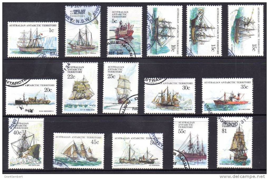 Australian Antarctic 1979 Ships Set Of 16 Used - Used Stamps