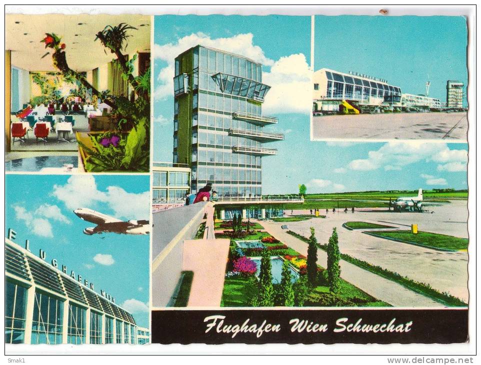 TRANSPORT AERODROME VIENNA SCHWECHAT AIRPORT AUSTRIA BIG POSTCARD - Aerodrome