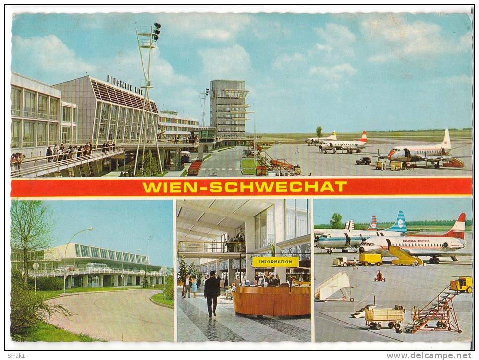 TRANSPORT AERODROME VIENNA SCHWECHAT AIRPORT AUSTRIA BIG POSTCARD - Aerodrome