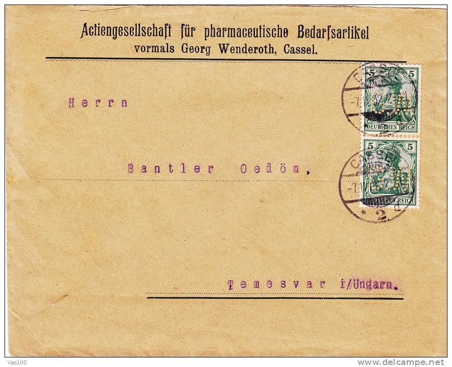 PERFORED,PERFORES,PERFIN, 1902,SOCIETY FOR PHARMACEUTICAL PRODUCTS,AUSTRIA - Perforiert/Gezähnt