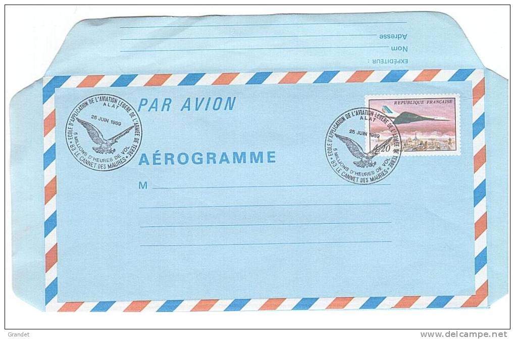 AVIATION - LE CANNET DES MAURES - ALAT - CONCORDE - 1989 - AEROGRAMME. - Aerogrammi