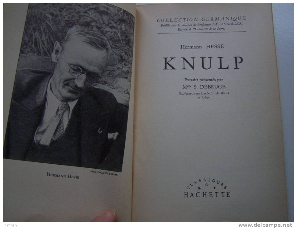 KNULP Hermann HESSE Présenté Par Melle S. DEBRUGE Collection HACHETTE GERMANIQUE - En Allemand - Schulbücher