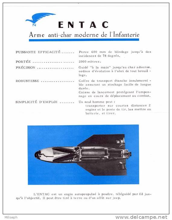 NORD-AVIATION - Notice Technique - ENTAC - Arme Anti-char Moderne De L'infantzerie - 1962    (2838) - Aviation