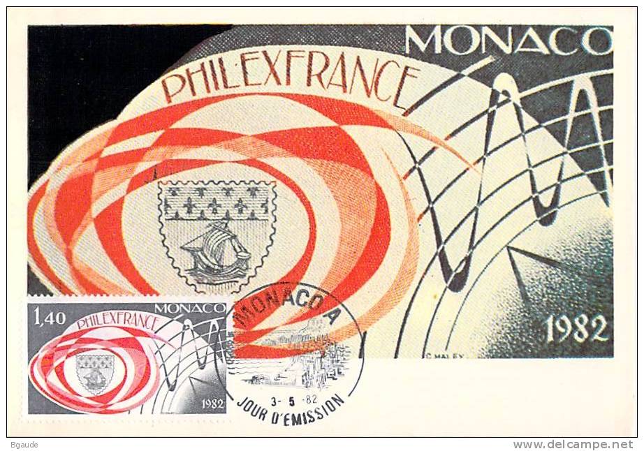 MONACO CARTE MAXIMUM  NUM.YVERT  1328 PHILEX FRANCE EXPOSITION - Maximumkaarten