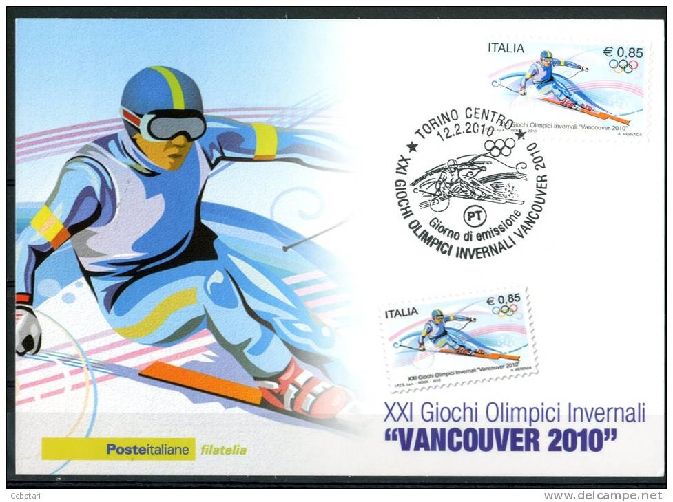 ITALIA / ITALY 2010 - XXI Giochi Olimpici Invernali "Vancouver 2010" - MAXIMUM CARD Come Da Scansione - Winter 2010: Vancouver