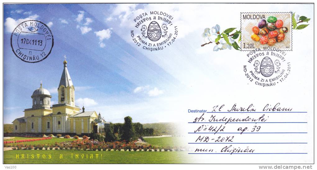 HAPPY EASTER,COVER FDC,2011,MOLDOVA - Easter