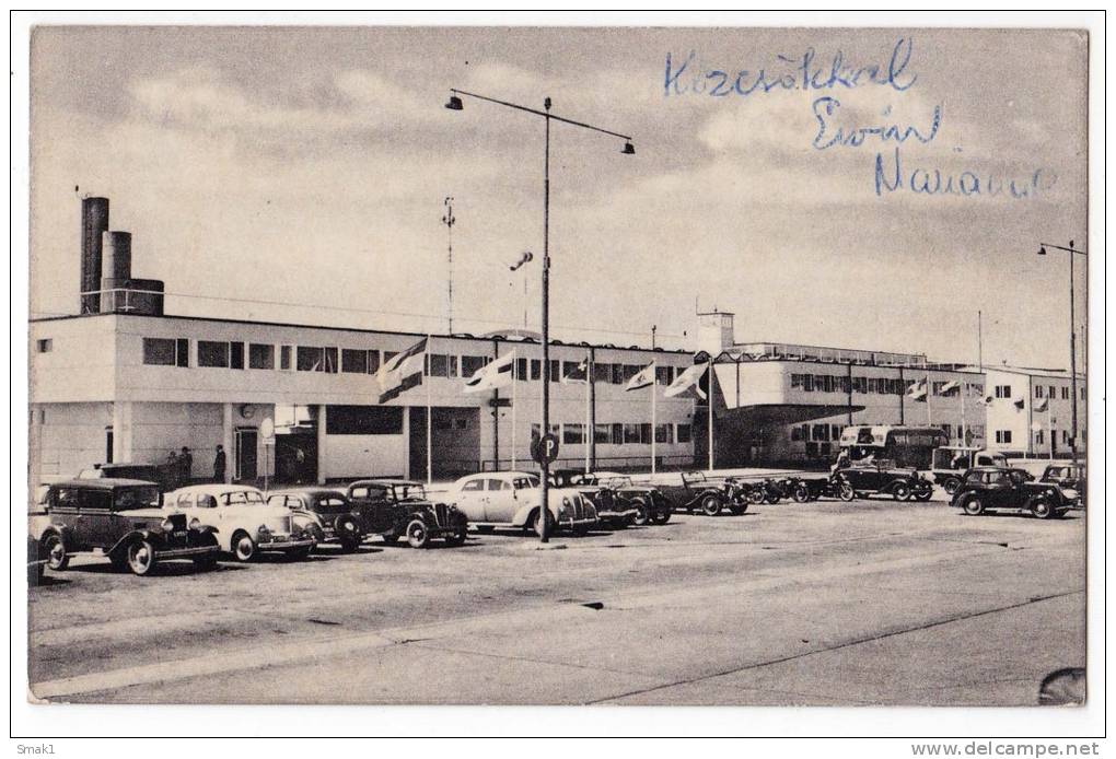 TRANSPORT AERODROME THE AIRPORT BUILDING AT COPENHAGEN DANMARK POSTCARD 1960. - Aerodrome
