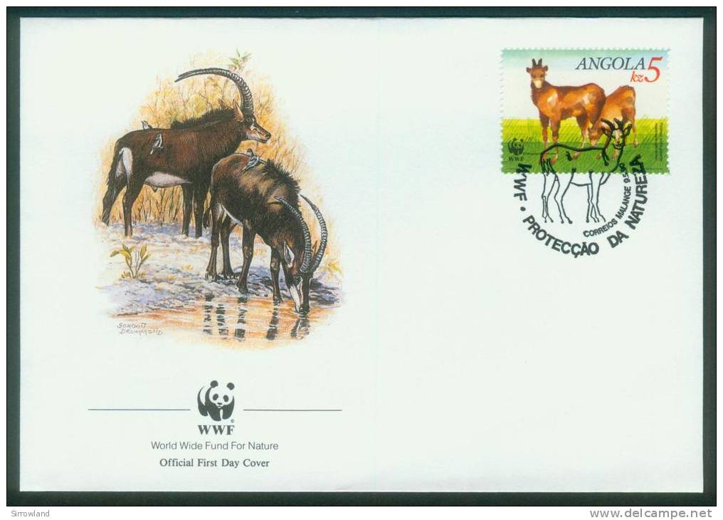 Angola  1990  WWF - Rappenantilope  (4 FDC  Kpl. )  Mi: 799-02 (6,00 EUR) - Angola